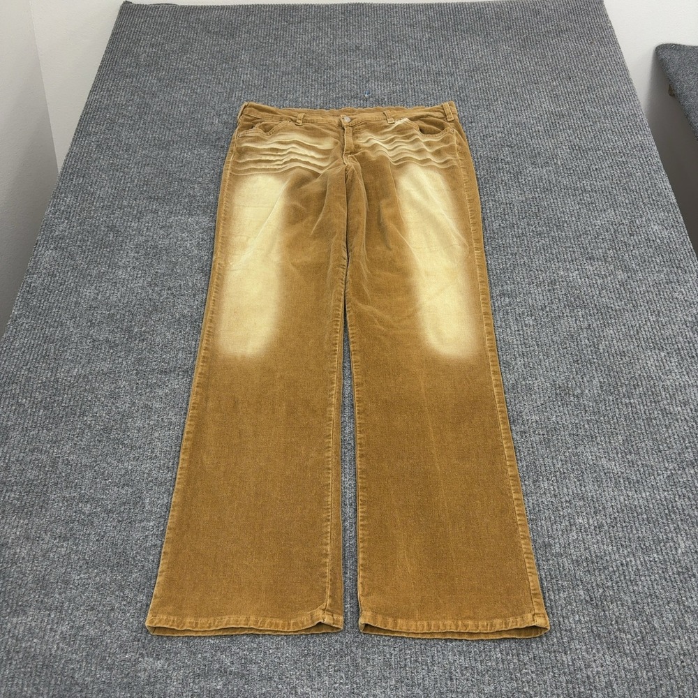 Vintage Watch LA Corduroy Pants Womens 19-20 Brown Cotton Whiskered Flare Y2K